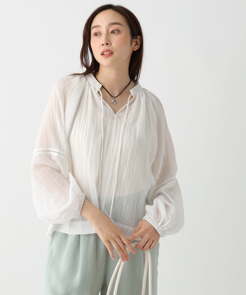 Elura(エルーラ)の「ボイルレースブラウス/883596(シャツ/ブラウス・レディース・ブルー/チャコールグレー/ホワイト・FREE)」の6枚目の写真