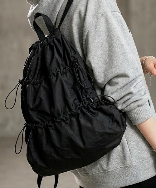 Burner(バーナー)の「【OKUOKU 0909】ナップザック oku-bag-46-18-2【RBTS】(バックパック/リュック・メンズ・ブラック系その他/シルバー/ブラック・FREE)」の7枚目の写真