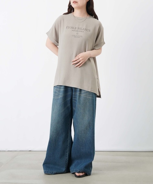 LUCA/LADY LUCK LUCA(ルカ/レディラックルカ)の「LC/LLL メッセージロゴT(Tシャツ/カットソー・レディース・チャコールグレー/グレー/オフホワイト・FREE)」の4枚目の写真