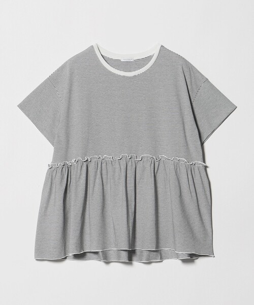 A DAY IN THE LIFE UNITED ARROWS(アデイインザライフユナイテッドアローズ)の「プレーティング ペプラムカットソー <A DAY IN THE LIFE>(Tシャツ/カットソー・レディース・ダークグレー/オフホワイト/ライム/その他1・FREE)」の4枚目の写真