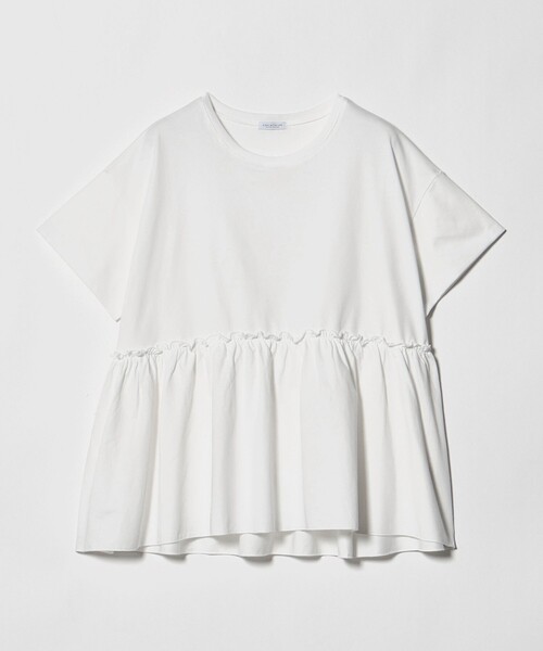 A DAY IN THE LIFE UNITED ARROWS(アデイインザライフユナイテッドアローズ)の「プレーティング ペプラムカットソー <A DAY IN THE LIFE>(Tシャツ/カットソー・レディース・ダークグレー/オフホワイト/ライム/その他1・FREE)」の1枚目の写真