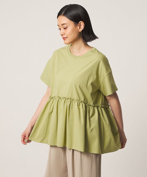 A DAY IN THE LIFE UNITED ARROWS(アデイインザライフユナイテッドアローズ)の「プレーティング ペプラムカットソー <A DAY IN THE LIFE>(Tシャツ/カットソー・レディース・ダークグレー/オフホワイト/ライム/その他1・FREE)」の5枚目の写真