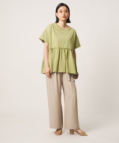 A DAY IN THE LIFE UNITED ARROWS(アデイインザライフユナイテッドアローズ)の「プレーティング ペプラムカットソー <A DAY IN THE LIFE>(Tシャツ/カットソー・レディース・ダークグレー/オフホワイト/ライム/その他1・FREE)」の6枚目の写真