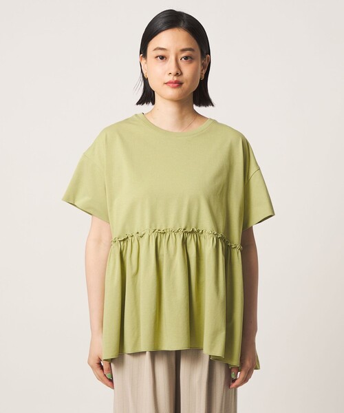 A DAY IN THE LIFE UNITED ARROWS(アデイインザライフユナイテッドアローズ)の「プレーティング ペプラムカットソー <A DAY IN THE LIFE>(Tシャツ/カットソー・レディース・ダークグレー/オフホワイト/ライム/その他1・FREE)」の7枚目の写真