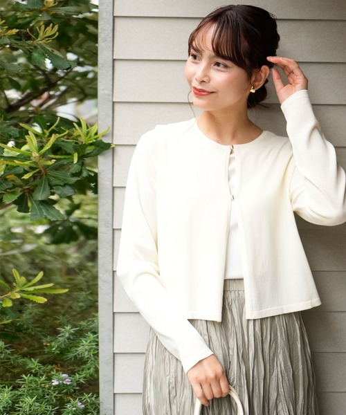 PLEATS PLEASE ボレロ ホワイトカーディガンのみ 会食も使える！きちんと上品見えUVカットカーデ※接触冷感もあり