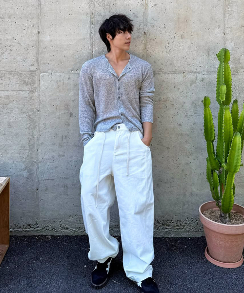 KNITTED（ニッティド）の「アウトストリングカーブドコットンバルーンパンツWHITE（その他パンツ・メンズ・その他・MEDIUM/LARGE/X-LARGE）」の7枚目の写真