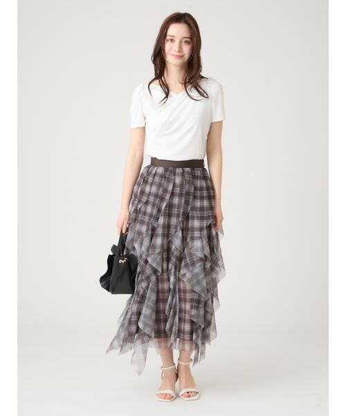 CELFORD（セルフォード）の「【洗える】アシンメトリーカットトップス（Tシャツ/カットソー・レディース・オフホワイト/ピンクベージュ/ネイビー・F）」の12枚目の写真