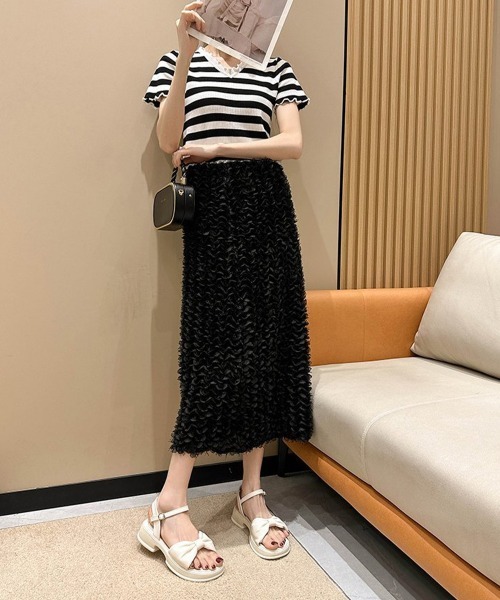 Miniministore(ミニミニストア)の「太ヒールサンダル レディース リボン風夏(サンダル・レディース・アイボリー/ブラック・24.5cm/24.0cm/23.5cm/23.0cm/22.5cm/25.0cm)」の13枚目の写真