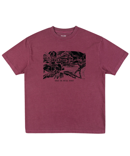 NAVYTEAM(ネイビーチーム)の「Grag The Metal Robot ピグメント半袖Tシャツ(4色)(Tシャツ/カットソー・レディース・ブラウン/バーガンディー/ブルー/チャコール・SMALL/MEDIUM/LARGE/X-LARGE)」の4枚目の写真