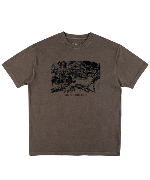 NAVYTEAM(ネイビーチーム)の「Grag The Metal Robot ピグメント半袖Tシャツ(4色)(Tシャツ/カットソー・レディース・ブラウン/バーガンディー/ブルー/チャコール・SMALL/MEDIUM/LARGE/X-LARGE)」の2枚目の写真