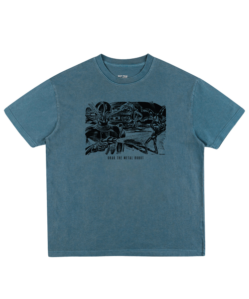 NAVYTEAM(ネイビーチーム)の「Grag The Metal Robot ピグメント半袖Tシャツ(4色)(Tシャツ/カットソー・レディース・ブラウン/バーガンディー/ブルー/チャコール・SMALL/MEDIUM/LARGE/X-LARGE)」の3枚目の写真