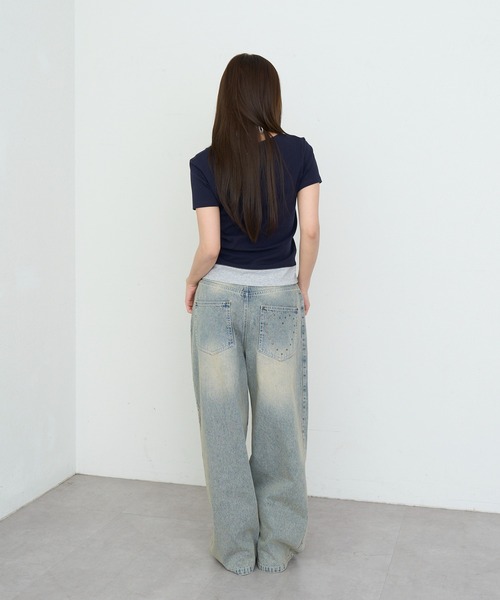 RAY CASSIN(レイカズン)の「【ドット柄・ボーダー・無地】レイヤードカーディガントップス / Tシャツ(Tシャツ/カットソー・レディース・ブラウン系その他2/ホワイト系その他/ネイビー/ボルドー/グレー系その他2/ブルー系その他2・FREE)」の19枚目の写真