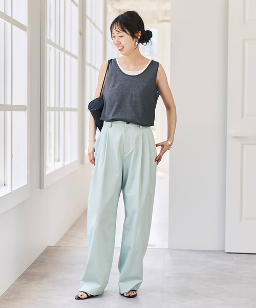 Spick & Span(スピックアンドスパン)の「Higuchi*S 2タックツイルパンツ(チノパンツ・レディース・ベージュ系その他/スカイブルー・38/36)」の5枚目の写真