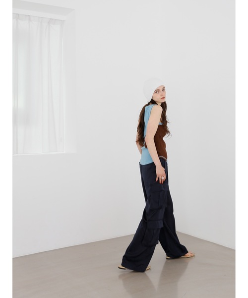 Katrin TOKYO（カトリーントーキョー）の「satin cargo slacks（カーゴパンツ・レディース・ピンク系/ネイビー・S/M/XS-Short/XS-Regular）」の10枚目の写真