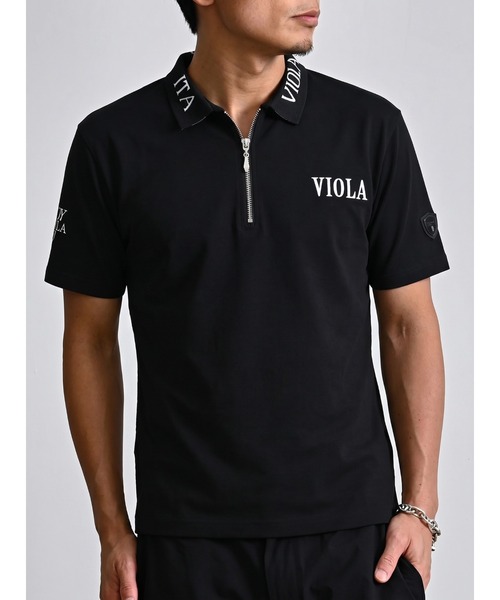 VIOLA(ヴィオラ)の「『VIOLA rumore/ヴィオラ ルモーレ』 PRINT ZIPポロシャツ(シャツ/ブラウス・メンズ・ブラック/レッド/ホワイト・L/XL/M)」の2枚目の写真