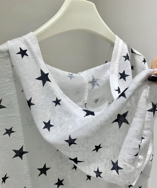 AVYL(アヴィル)の「シバースター総柄シアー長袖パーカー/フード付きトップス(Tシャツ/カットソー・レディース・ホワイト・M)」の6枚目の写真