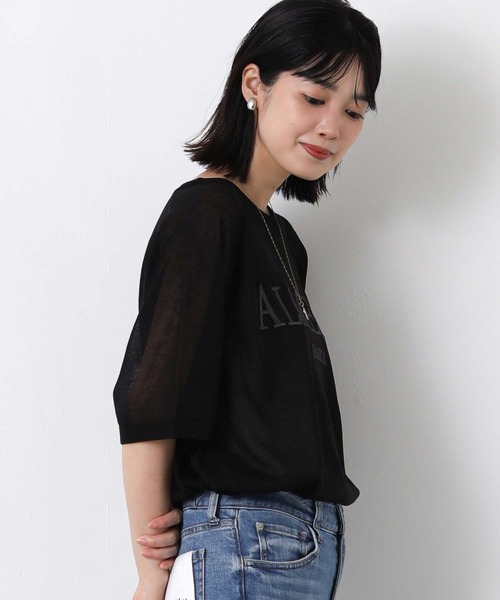 Gready Brilliant（グレディブリリアン）の「シアー刺繍ロゴ５分袖（ニット/セーター・レディース・ブラック/ベージュ/オフホワイト・FREE）」の22枚目の写真