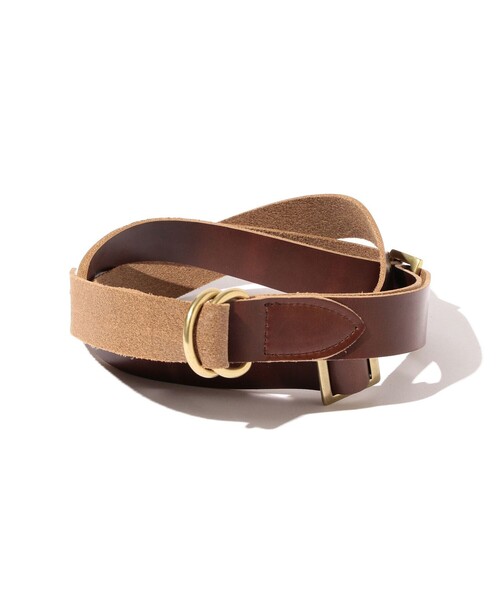BEAMS PLUS(ビームスプラス)の「Leather Double Ring Belt(ベルト・メンズ・ブラック/ブラウン・ONE SIZE)」の2枚目の写真