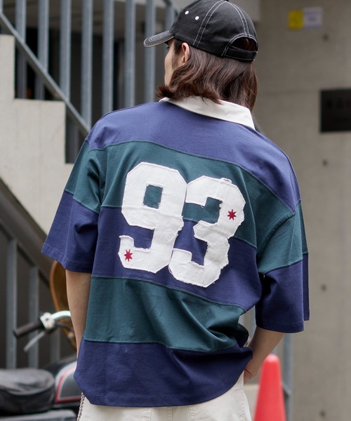 WEGO(ウィゴー)の「WEGO/【26年春夏新作】ナンバリングラガーシャツ(ポロシャツ・メンズ・ワイン/ダークグリーン・LARGE/MEDIUM)」の14枚目の写真