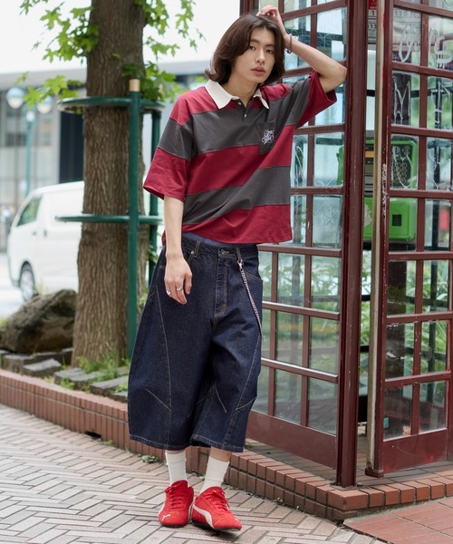 WEGO(ウィゴー)の「WEGO/【26年春夏新作】ナンバリングラガーシャツ(ポロシャツ・メンズ・ワイン/ダークグリーン・LARGE/MEDIUM)」の9枚目の写真