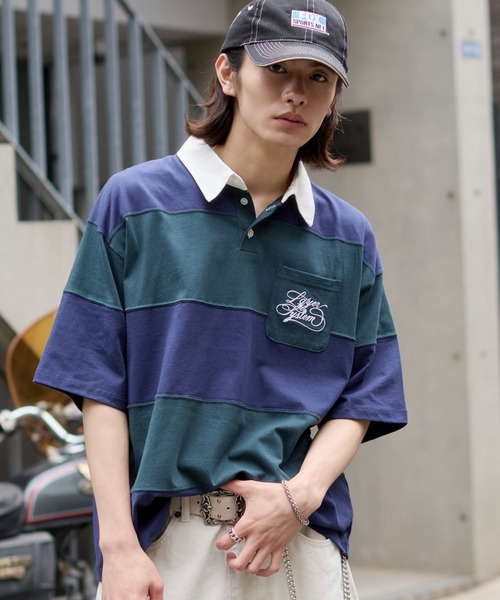 WEGO(ウィゴー)の「WEGO/【26年春夏新作】ナンバリングラガーシャツ(ポロシャツ・メンズ・ワイン/ダークグリーン・LARGE/MEDIUM)」の5枚目の写真