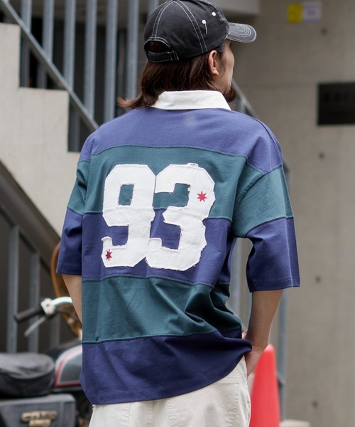 WEGO(ウィゴー)の「WEGO/【26年春夏新作】ナンバリングラガーシャツ(ポロシャツ・メンズ・ワイン/ダークグリーン・LARGE/MEDIUM)」の6枚目の写真