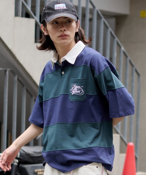WEGO(ウィゴー)の「WEGO/【26年春夏新作】ナンバリングラガーシャツ(ポロシャツ・メンズ・ワイン/ダークグリーン・LARGE/MEDIUM)」の7枚目の写真