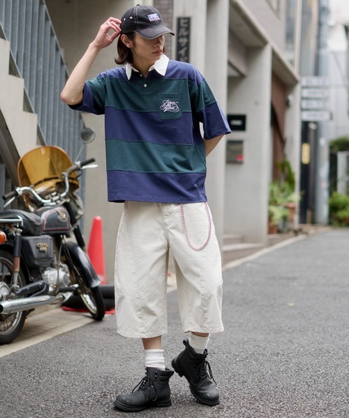 WEGO(ウィゴー)の「WEGO/【26年春夏新作】ナンバリングラガーシャツ(ポロシャツ・メンズ・ワイン/ダークグリーン・LARGE/MEDIUM)」の8枚目の写真