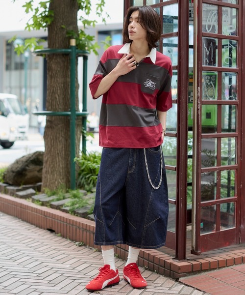 WEGO(ウィゴー)の「WEGO/【26年春夏新作】ナンバリングラガーシャツ(ポロシャツ・メンズ・ワイン/ダークグリーン・LARGE/MEDIUM)」の20枚目の写真