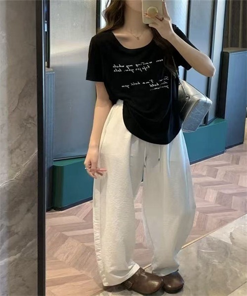 FREE STYLISTS(フリー スタイリスト)の「フロントプリント半袖Tシャツ(Tシャツ/カットソー・レディース・ライトブルー/ブラック/ホワイト/グレー・S/M/XL/L)」の22枚目の写真