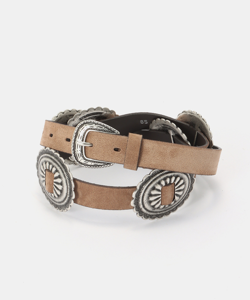 Puntovita(プントヴィータ)の「【PUNTOVITA/プントヴィータ】CONCHO BELT BEIGE(ベルト・レディース・ベージュ・85)」の4枚目の写真