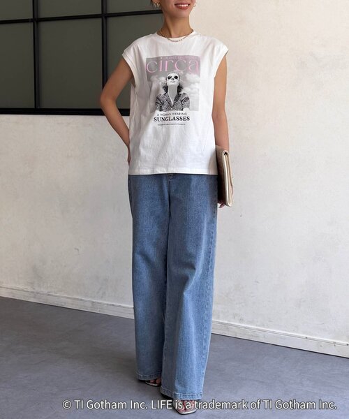 Chez toi(シェトワ)の「フォトTEE(Tシャツ/カットソー・レディース・ベージュ/ホワイト・FREE)」の22枚目の写真