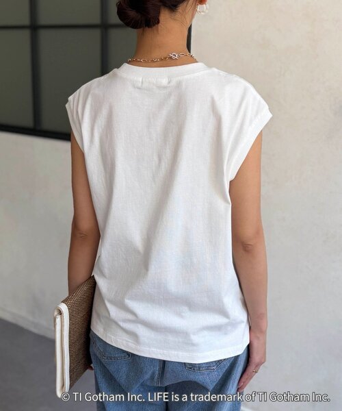 Chez toi(シェトワ)の「フォトTEE(Tシャツ/カットソー・レディース・ベージュ/ホワイト・FREE)」の4枚目の写真