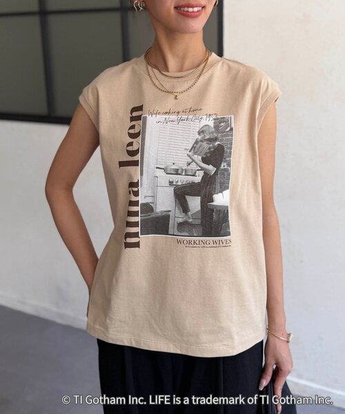 Chez toi(シェトワ)の「フォトTEE(Tシャツ/カットソー・レディース・ベージュ/ホワイト・FREE)」の13枚目の写真