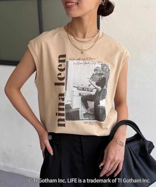 Chez toi(シェトワ)の「フォトTEE(Tシャツ/カットソー・レディース・ベージュ/ホワイト・FREE)」の14枚目の写真