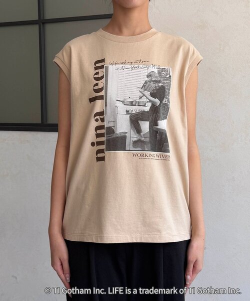Chez toi(シェトワ)の「フォトTEE(Tシャツ/カットソー・レディース・ベージュ/ホワイト・FREE)」の20枚目の写真