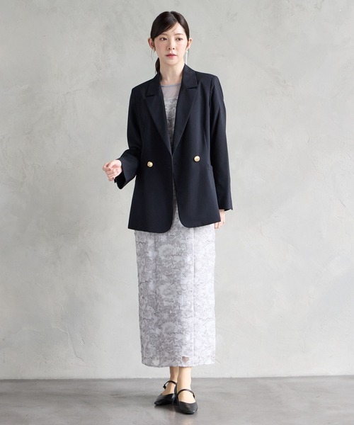 AIMER（エメ）の「【WEB限定】チュールボリュームスリーブジャカードタイトパーティードレス（ドレス・レディース・ブラック/ブラウン/ライトグレー・SMALL/MEDIUM/LARGE）」の13枚目の写真