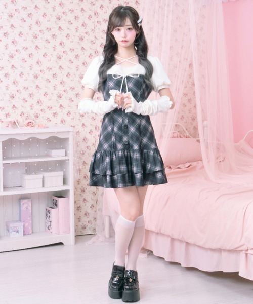 LAFARY(ラファリー)の「ポンポンティアードワンピース(ワンピース・レディース・グレー/ピンク/ブラック・FREE)」の15枚目の写真