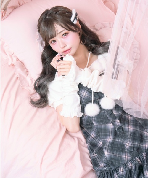 LAFARY(ラファリー)の「ポンポンティアードワンピース(ワンピース・レディース・グレー/ピンク/ブラック・FREE)」の17枚目の写真