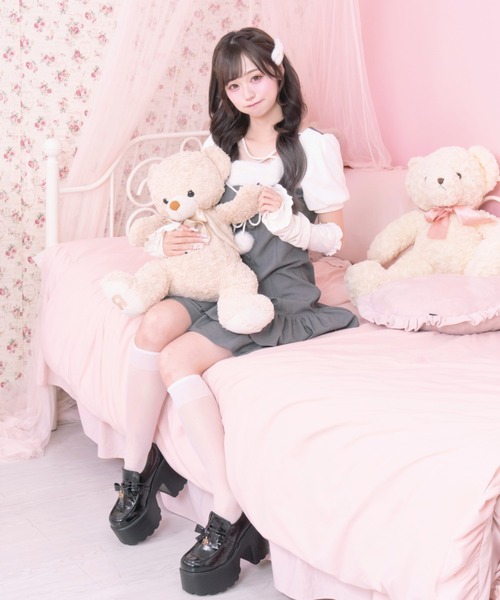 LAFARY(ラファリー)の「ポンポンティアードワンピース(ワンピース・レディース・グレー/ピンク/ブラック・FREE)」の4枚目の写真