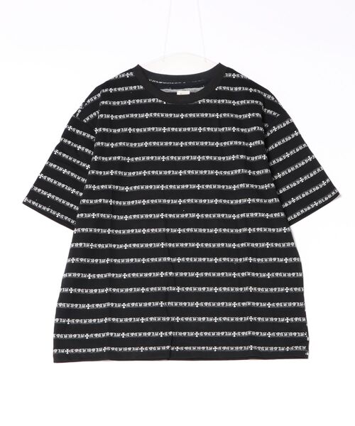 Revo.(レボ)の「Revo. クロスジャガード オールドイングリッシュ ボーダーTシャツ(Tシャツ/カットソー・メンズ・ホワイト/ブラック/ワイン・1/2)」の13枚目の写真
