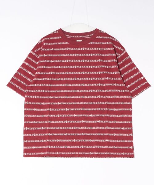 Revo.(レボ)の「Revo. クロスジャガード オールドイングリッシュ ボーダーTシャツ(Tシャツ/カットソー・メンズ・ホワイト/ブラック/ワイン・1/2)」の14枚目の写真
