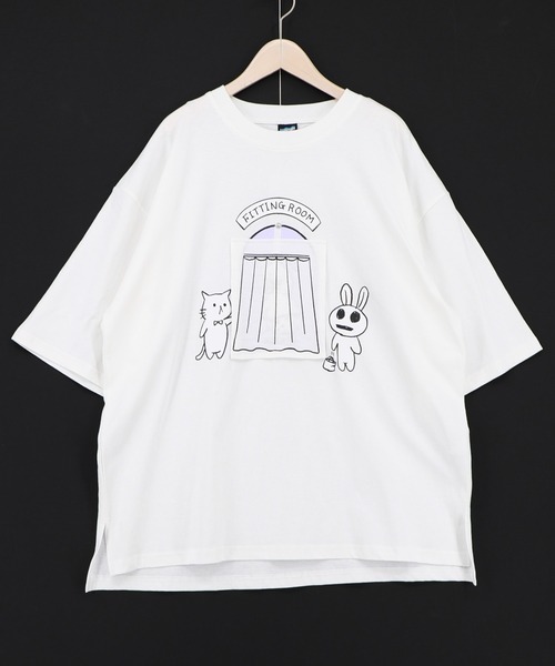 ScoLar Parity(スカラーパリティ)の「362132:試着室の秘密 お着替え中クマ柄Tシャツ(Tシャツ/カットソー・レディース・チャコールグレー/オフホワイト/パープル・M)」の11枚目の写真