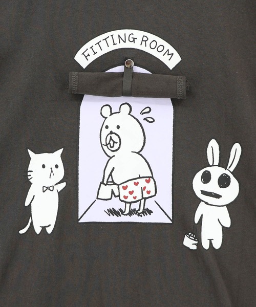 ScoLar Parity(スカラーパリティ)の「362132:試着室の秘密 お着替え中クマ柄Tシャツ(Tシャツ/カットソー・レディース・チャコールグレー/オフホワイト/パープル・M)」の13枚目の写真