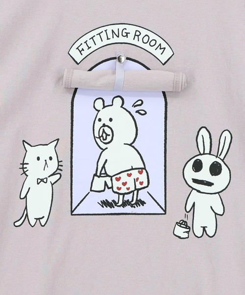 ScoLar Parity(スカラーパリティ)の「362132:試着室の秘密 お着替え中クマ柄Tシャツ(Tシャツ/カットソー・レディース・チャコールグレー/オフホワイト/パープル・M)」の14枚目の写真