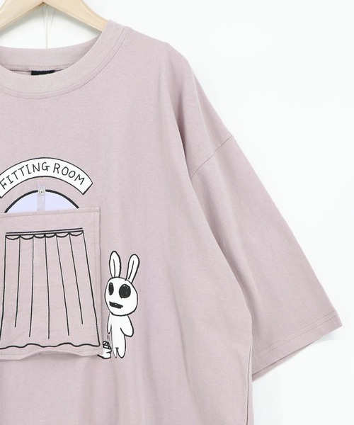 ScoLar Parity(スカラーパリティ)の「362132:試着室の秘密 お着替え中クマ柄Tシャツ(Tシャツ/カットソー・レディース・チャコールグレー/オフホワイト/パープル・M)」の16枚目の写真