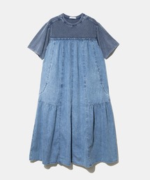 mililopiulu | mililopiulu/ミリロピュール　TシャツMIX デニムワンピース(ワンピース)