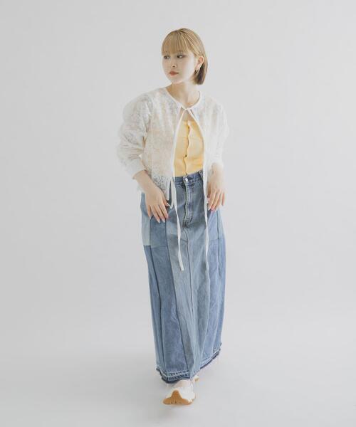 THE GOODLAND MARKET(ザグッドランドマーケット)の「cwtch ORGANIC COTTON 2WAY BLOUSE(シャツ/ブラウス・レディース・ブラック/ホワイト・FREE)」の9枚目の写真
