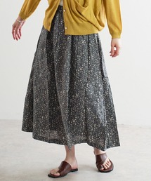 フラワープリント ギャザースカート