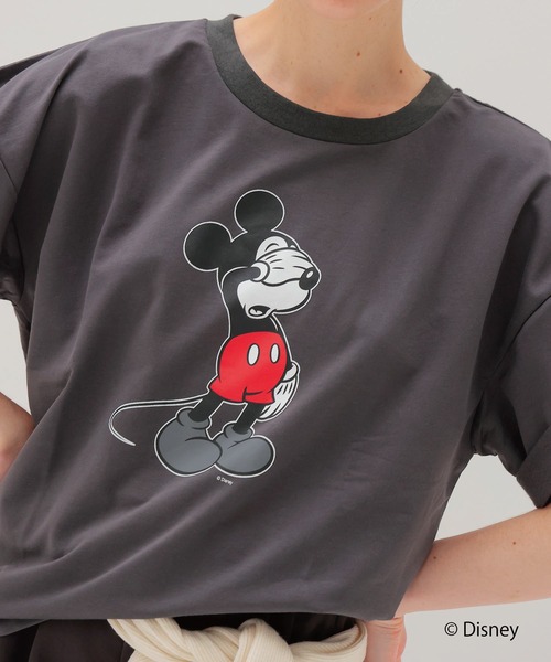 DRESSLAVE（ドレスレイブ）の「【限定】MICKY HAND SIGN TEE(ミッキーマウス ハンドサインTシャツ)（Tシャツ/カットソー・レディース・ホワイト/チャコールグレー・38）」の5枚目の写真